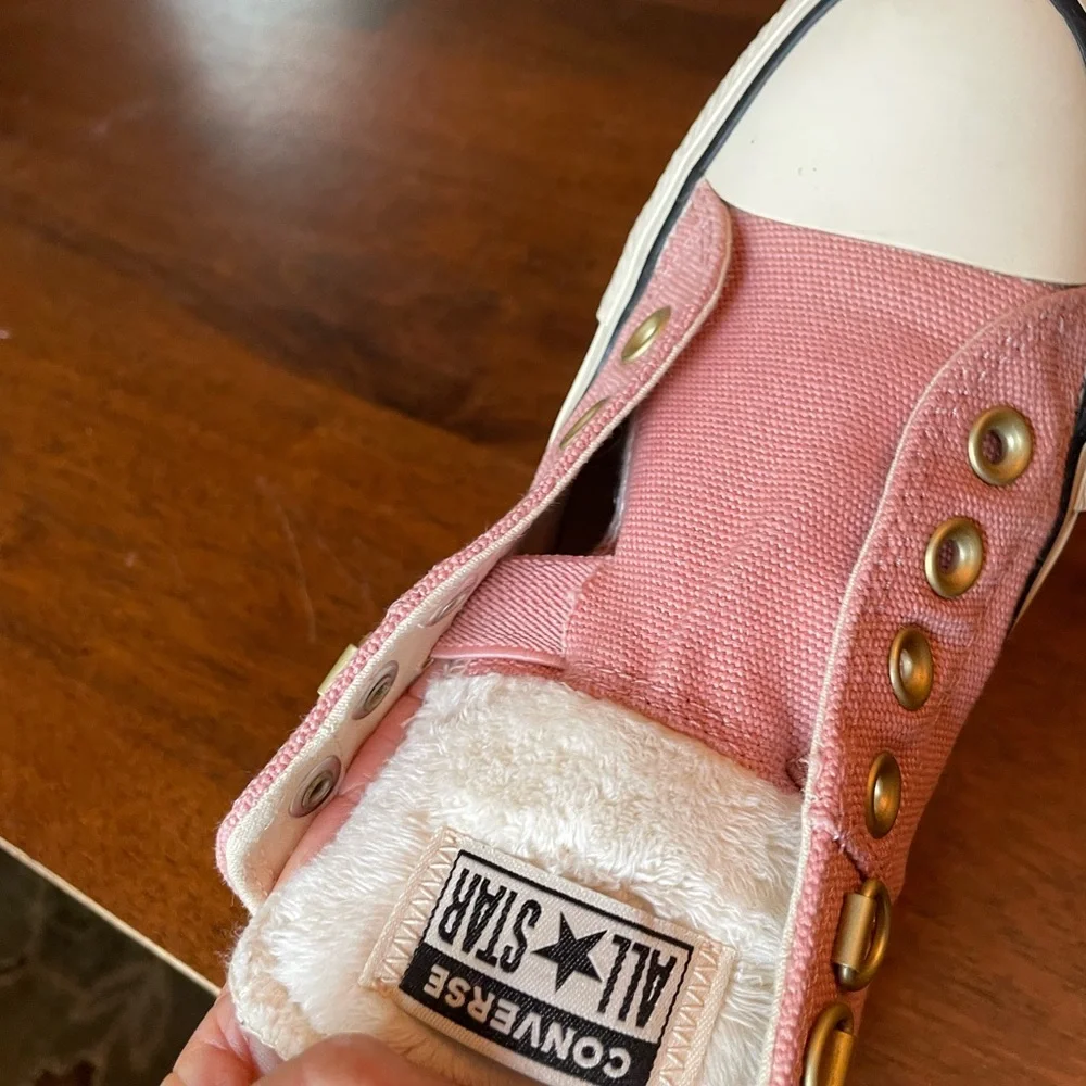 Converse All Star Pink With Gold Details and Sherpa Tongue - Picture 9 of 10